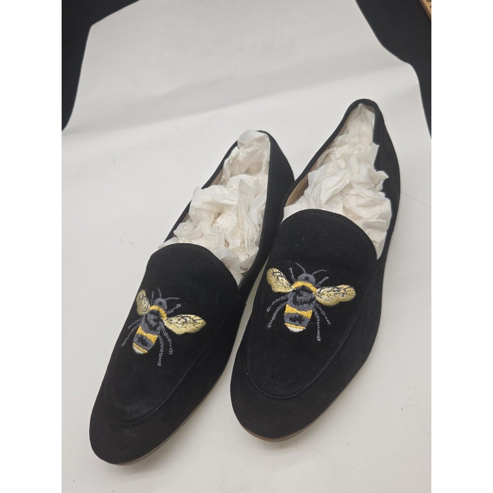 Joules Womens Lexington Loafers Black Size 9 Embroidered Bees